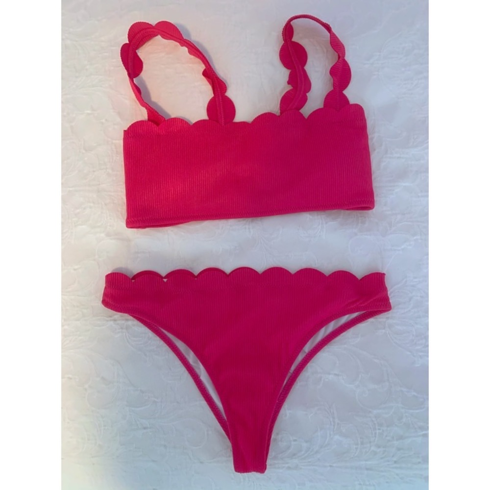 Pink Ribbed Shein Bikini - Picture 2 of 3